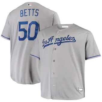 mens mookie betts gray los angeles dodgers big and tall rep